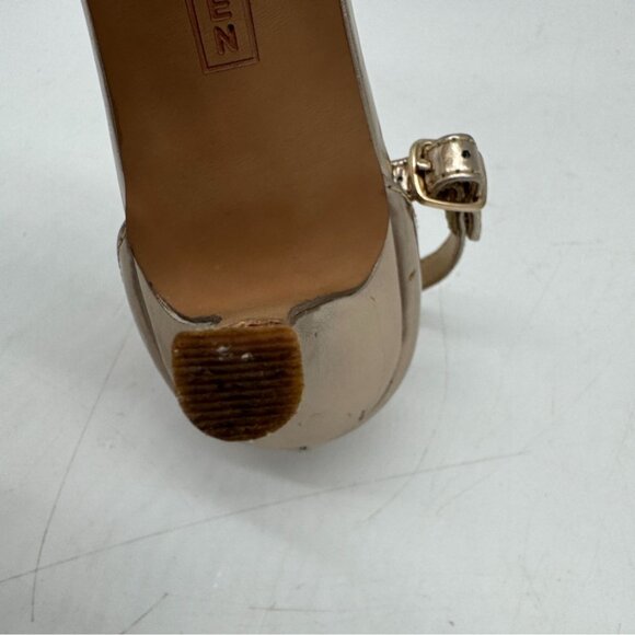 Steven By Steve Madden Vienna Sandals Size 8.5M Metallic Gold Heeled Slingback - Picture 14 of 14